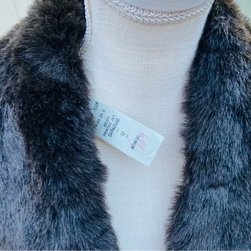 ✨NWT Cache Snakeskin Coat Faux Fur Collar Fits 8/10 Best✨ - Picture 4 of 10